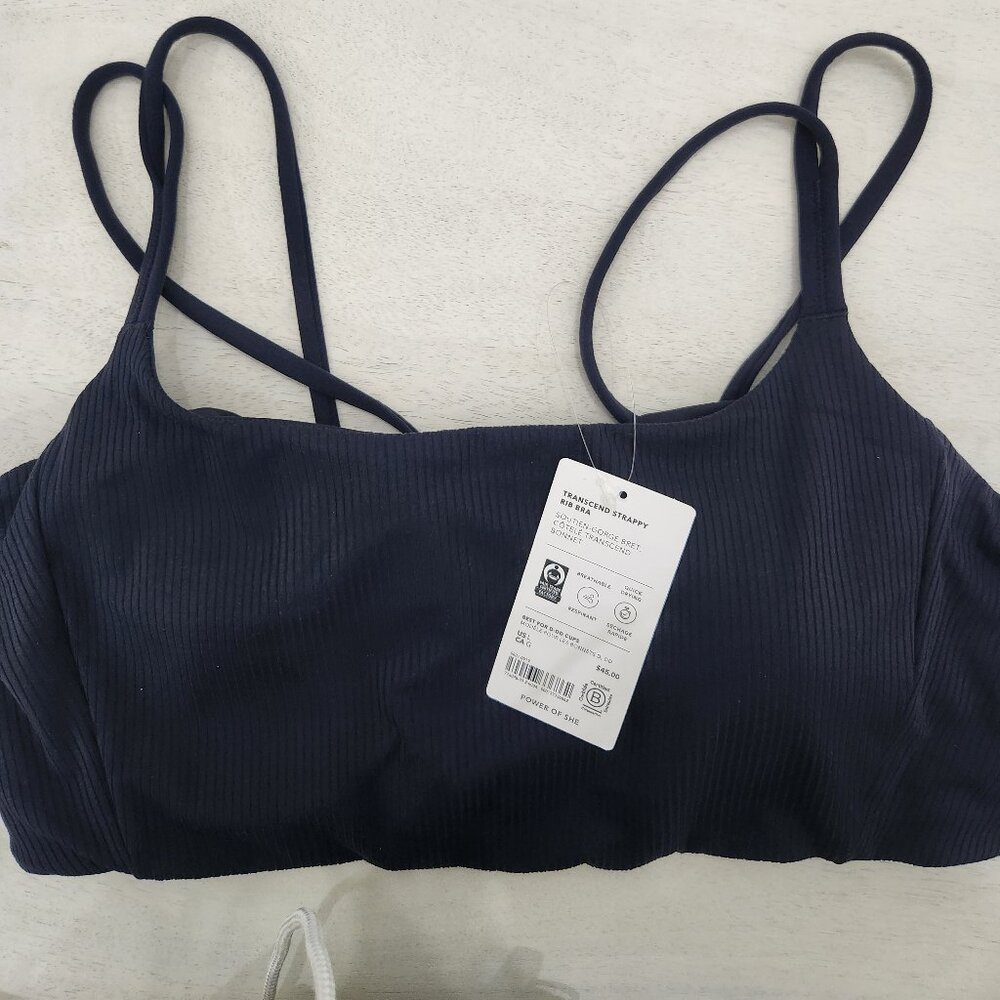 Athleta Transcend Strappy Rib Bra Size L